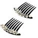 NUOLUX 2pcs Elegant Pearl Hair Comb Artificial Rhinestone Headdress Crystal Wedding Bridal Hair Accessories Woman Hair Decoration(Peacock Flower Pattern)