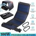 Portable Solar Panel 100 Watts Foldable Solar Panel Battery Charger for Outdoor Solar Power Generators Compatible with iPhone 11/XS/XS Max/XR/X/8/7 iPad Samsung Galaxy LG etc.