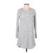 Abercrombie & Fitch Casual Dress - Shift Crew Neck Long sleeves: Gray Marled Dresses - Women's Size Medium