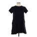 Uniqlo Casual Dress - Shift Crew Neck Short sleeves: Black Solid Dresses - Women's Size Small