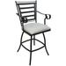 Jenna Outdoor/Indoor Counter Bar Stool 26 Arms - Cream on Dark Nut