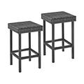 Maykoosh Modern Marvel 2Pc Outdoor Wicker Counter Height Bar Stool Set Brown - 2 Stools