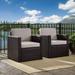 Maykoosh Antique Accents 2Pc Outdoor Wicker Chat Set Navy/Weathered Gray - Loveseat Coffee Table