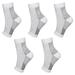 5 Pairs Sports Ankle Brace Socks Compression Support Sleeves Foot Brace for Plantar Fasciitis Neuropathy for Ankle Swelling (L/XL White)
