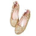 AJZIOJIRO Little Kids Girls Dress Pumps Shoes Glitter Sequins Princess Shoes Low Heels Mary Jane Party Dance Shoes