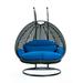 HomeStock Gothic Grandeur Wicker Hanging 2 person Egg Swing Chair Blue