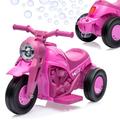 Kids Ride On Motorcycle with Bubble Function Electric Motorbike Toy 6V Battery Powered With LED Headlights Music 3 Wheels Bubble Car for 3-8 Years Boys & Girls (Pink)