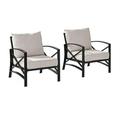 Maykoosh Rustic Retreat 2Pc Outdoor Metal Armchair Set Oatmeal/Oil Rubbed Bronze - 2 Chairs