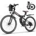 Vivi Electric Bike for Adults 26 Folding Electric Bike 500W Electric Mountain Bike 20MPH Full Suspension Electric Bike with Cruise Control Up to 50 Miles