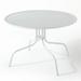 HomeStock Artisanal Abode 39 Outdoor Metal Dining Table White Satin