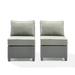 Maykoosh Eclectic Elegance 2Pc Outdoor Wicker Chair Set Gray/Gray - 2 Armless Chairs