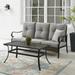 Maykoosh Artisanal Artistry 2Pc Outdoor Metal And Wicker Sofa Set Taupe/Matte Black - Sofa & Coffee Table