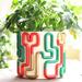 GUGUGO Colorful Squiggle Lines Indoor Plant Pot Planters for Indoor Plants 5 Inch Flower Pots Cute Succulent Planting Pots Garden Pots Eclectic Gift Succulent Planters for Home Christmas DÃ©cor