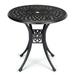 Towallmark Patio Bistro Table Cast Aluminum Round Outdoor Table Bistro Table with Umbrella Hole for Poolside Deck Porch Backyard Garden Balcony Dia 30.25 x H 29.5 Black