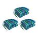 Spun Polyester U-Shaped Outdoor Dining Chair Cushions Pike Azure - Set of 6