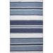 Sorrento Low Profile Easy Care Rectangular Indoor/Outdoor Rug-Transitional Decorative Colorful Contemporary Boat Stripe Navy 3 6 X 5 6