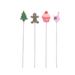 cake tester 4pcs Stainless Steel Cake Test Pin Bread Tester Probe Baking Tool for Biscuit Cupcake Muffin (Strawberry Cake+Hand+Xmas Tree+Snowman)