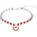 Pet Single-Flow Rhinestone cat and Dog Jewelry pet Collar Adjustable Prince and Princess Jewelry with Heart-Shaped Pendant Red Medium