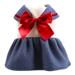 Farfi Bowknot Decor Design Dog Puppy Two-legged Princess Dress Skirt Pet Cloth Supply (Dark Navy Blue XL)