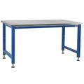 24 x 48 x 30-42 in. Adams Electric Lift Workbenches with Stainless Steel Top Light Blue