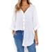 Women Button down Shirt And Blouse Full Sleeve Tops for Women T-Shirt Blouse Ladies Cotton Tops Dress Loose Shirt Long Womens Button Casual Scoop Neck Womens Tee Womens Shirt Extender plus Size