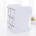 Expandable Bookshelf - Adjustable Desktop Bookend Stand Holder for Kids Children Student Book Storage Organizer (White)