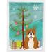 Merry Christmas Tree English Bulldog Red & White Flag Canvas House Size