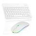 Rechargeable Bluetooth Keyboard and Mouse Combo Ultra Slim for Microsoft Surface Duo and All Bluetooth Enabled Android/PC-Pure White Keyboard with Pure White RGB LED mouse