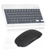 Rechargeable Bluetooth Keyboard and Mouse Combo Ultra Slim Full-Size Keyboard and Mouse for Lenovo Tab 2 A8-50 and All Bluetooth Enabled Mac/Tablet/iPad/PC/Laptop - Shadow Grey with Purple Mouse
