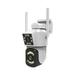 KQJQS Dual Lens Dual Recording HD Full Color Night Vision Camera 360Â° Panoramic Monitoring 3MP Wifi Wireless Outdoor Rainproof Camera Smart Remote APP Control