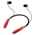 PRINxy Bluetooth Headset 2023 Upgraded Neckband Bluetooth Headphones Noise Cancelling Stereo Earphones with Mic Foldable Wireless Headphones for Sports Office Red
