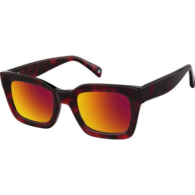 Zenni Square Rx Sunglasses Tortoiseshell Plastic Full Rim Frame