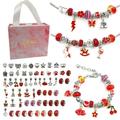 64pcs DIY Charm Bracelet Gift Box Jewelry Making Kit with Beads Charms Pendants