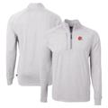 Men's Cutter & Buck Heather Gray Cleveland Browns Adapt Eco Knit Quarter-Zip Pullover Top