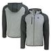 Men's Cutter & Buck Heather Gray/Heather Charcoal Los Angeles Rams Throwback Mainsail Sweater-Knit Full-Zip Hoodie