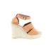 Treasure & Bond Wedges: Espadrille Platform Boho Chic Tan Solid Shoes - Women's Size 6 - Open Toe