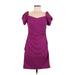 DB Studio Casual Dress - Sheath: Purple Solid Dresses - Women's Size 8