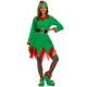 Higen Elf Costume for Women Deluxe Full 5 Pcs Set Christmas Elven Green Suit Adult Fun Outfit Holiday Xmas Party Cosplay, Green, Large