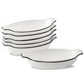 UIBFCWN Ceramic Au Gratin Baking Dishes, Individual Serving, for Casseroles, Lasagna & Cobblers, Oven, Microwave & Dishwasher Safe Set of 6