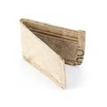 Real Deal Brazil Recycled Tarp Bariri Bi-Fold Wallet, Handcrafted in Brazil, Tarp beige, when folded: 4.75 in × 3.75 in, and 0.375 in. deep