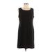Briggs New York Casual Dress - Mini Scoop Neck Sleeveless: Black Solid Dresses - Women's Size 12 Petite