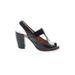 Modern Vintage Heels: Slip-on Chunky Heel Cocktail Party Black Print Shoes - Women's Size 37.5 - Open Toe