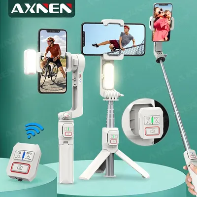 A10 Gimbal Stabilizer Selfie Stick Tripod Smartphone Handheld Gimbal with Fill Light Telescopic Rod Vlog Video Record for iPhone