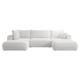 Selsey OVO - Wohnlandschaft U-Form-Sofa mit Schlaffunktion, Bettkasten, Ottomane links, Boucle Grau