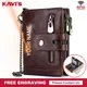 Free Engraving Cowhide Genuine Leather Men Wallet Coin Purse Mini Card Holder Chain PORTFOLIO