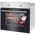 Bomann® Einbaubackofen mit Ober-& Unterhitze | Backofen mit 59L Nutzinhalt | Ofen mit 50°C - 250°C Bereich & Kontrollleuchte | Oven mit 4 Backofen-Funktionen & aushängbarer Türe | EBO 7908 IX