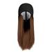 pseurrlt WOCLEILIY Baseball Cap Hair Straight Hair Hairstyle Adjustable Wig Hat Attached Long Hair Wigs Costume