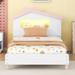 Solid Wood Platform Bed with House-shaped Headboard, Twin Size Platform Bed with Motion Activated Night Lights, Unisex