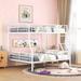 Full XL Over Queen Bunk Bed with Ladder, Matal Bed Frame with Full-Length Guardrail for Girls, Boys, Split Into 2 Beds