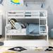 Detachable Bunk Bed Twin Over Full Bunk Bed w/ Trundle & Ladder Unisex, White